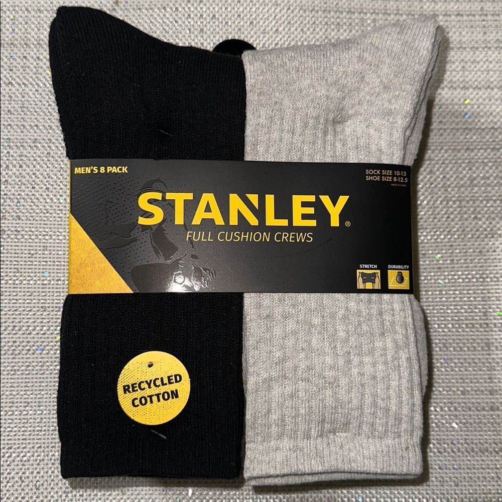 STANLEY Black Ivory Gray Brown Cushioned Soft Cotton Blend Work Socks